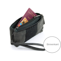 Portemonnee handtasje antraciet panter